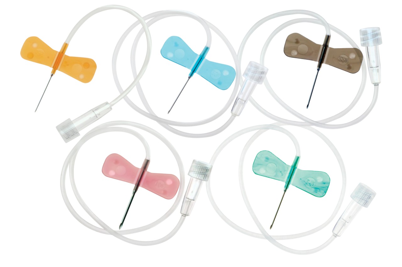  SURFLO winged infusion sets with thin wall needles for easier penetration